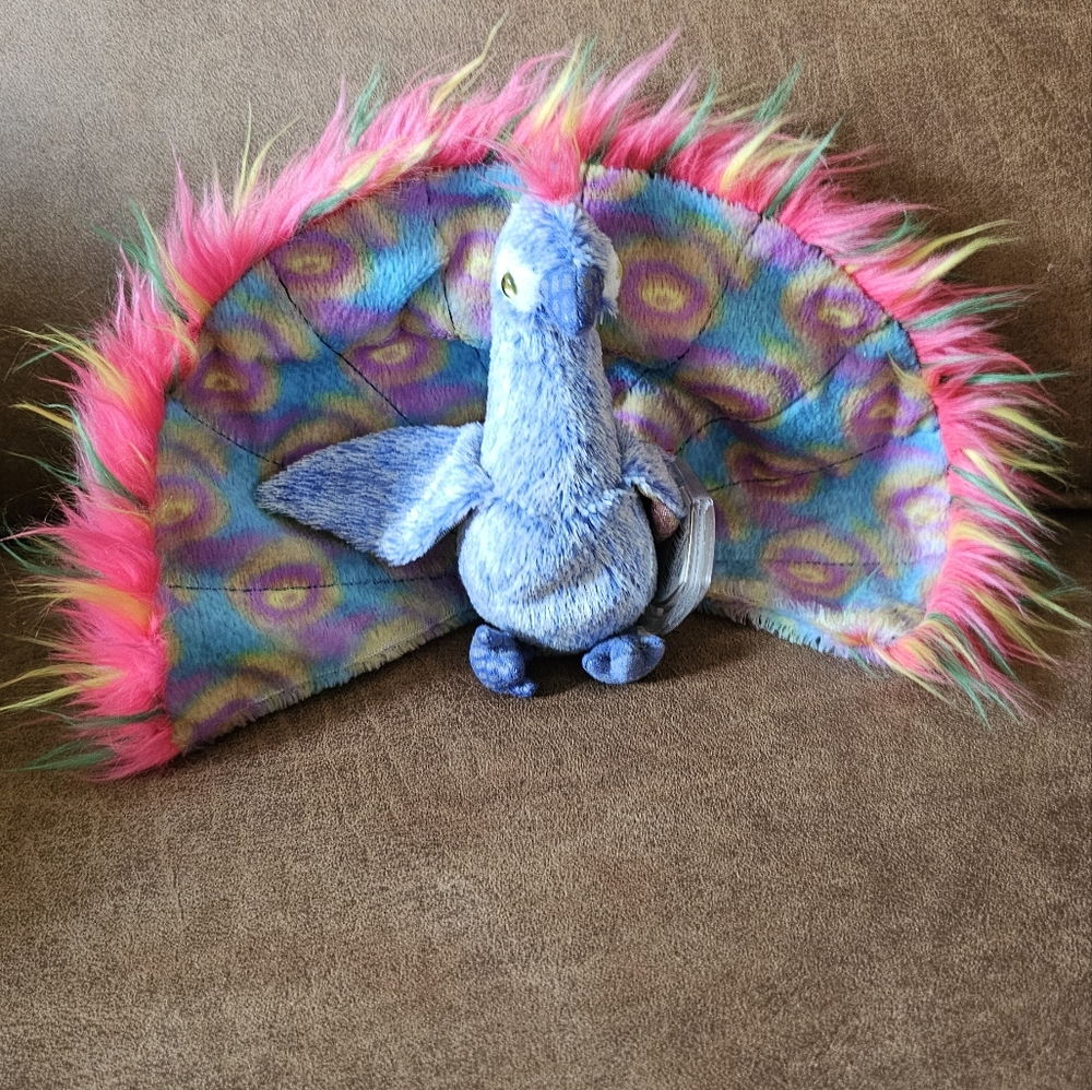 Colorful Plush Peacock Toy Beanie Baby From 2000